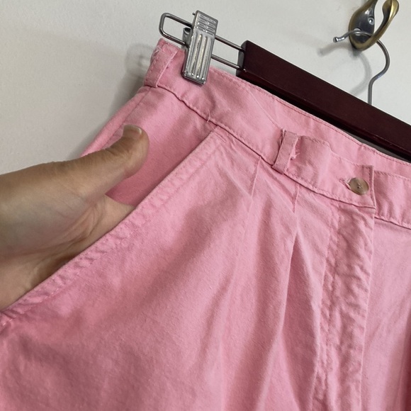 Vintage Shorts Womens Small High Waist 90s Mom Wide Leg Pink Cotton - Picture 5 of 10
